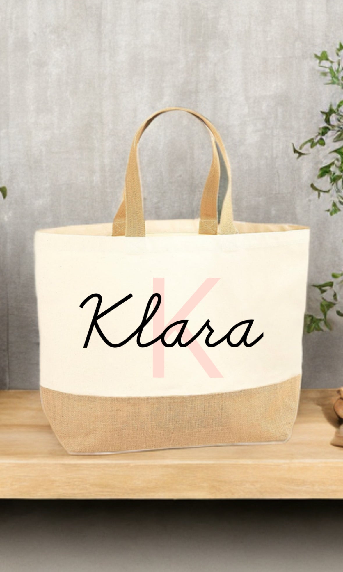 Jute-Canvas-Tasche personalisiert