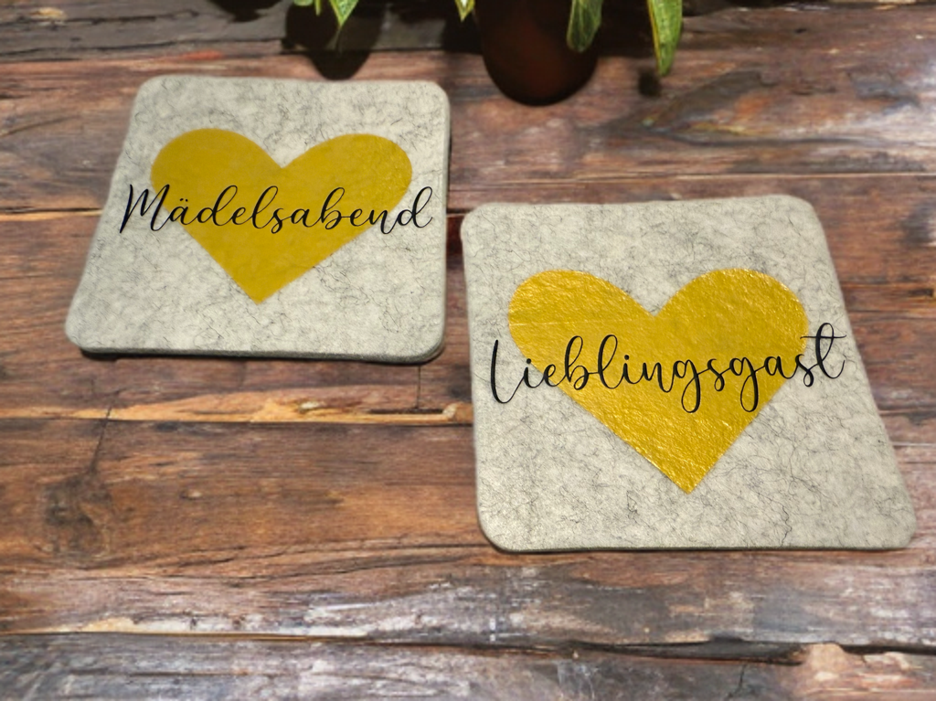 Filzuntersetzer 2er Set Herz