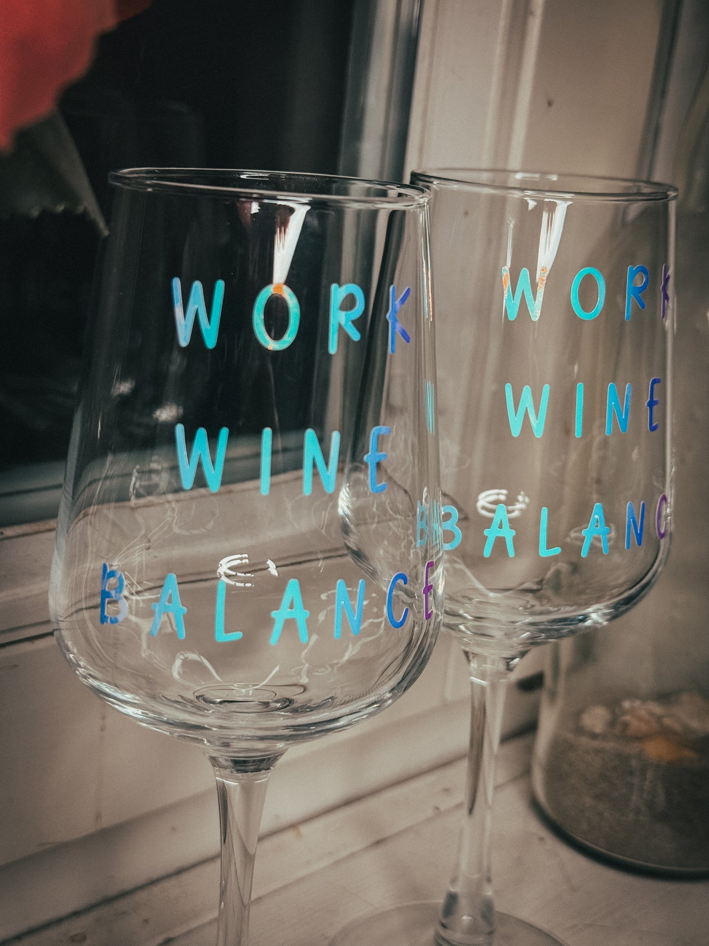 Weißwein Glas „Work Wine Balance“