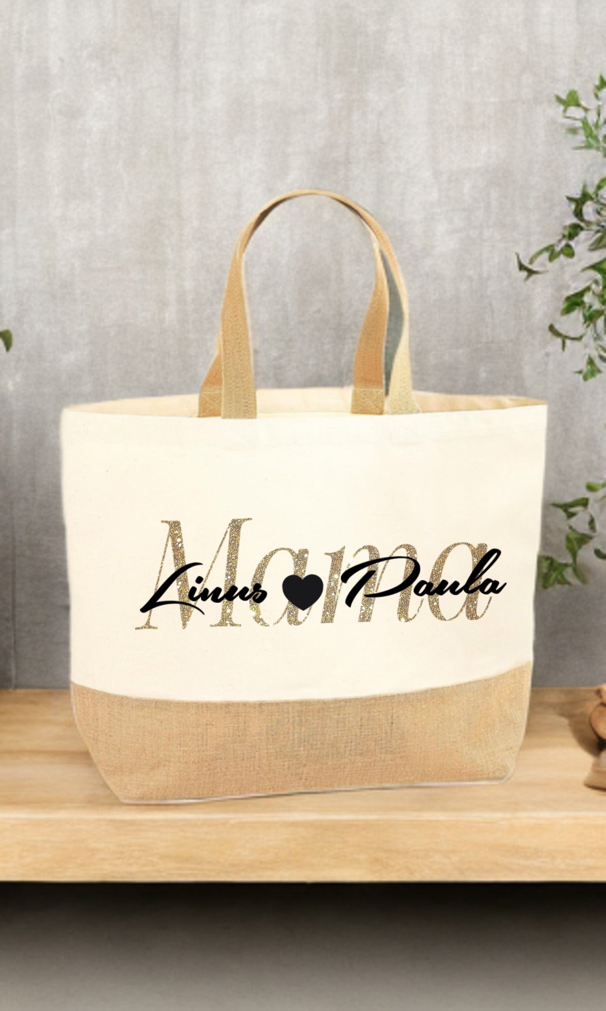 Jute-Canvas-Tasche personalisiert