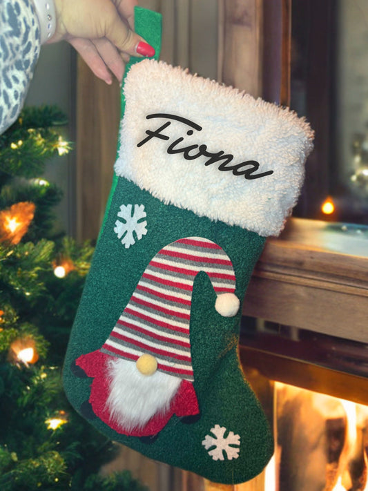 Wichtel Weihnachtsstrumpf zum Befüllen, personalisierbar