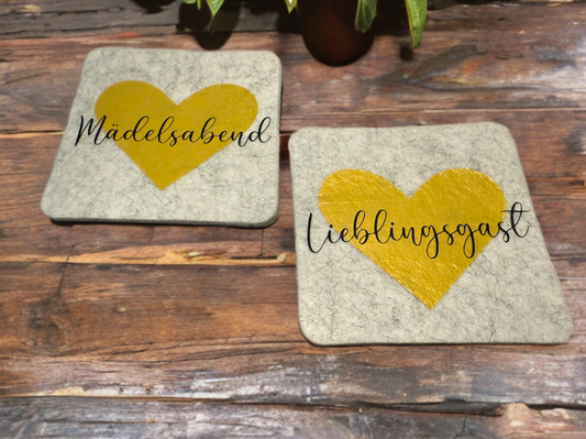 Filzuntersetzer 2er Set Herz