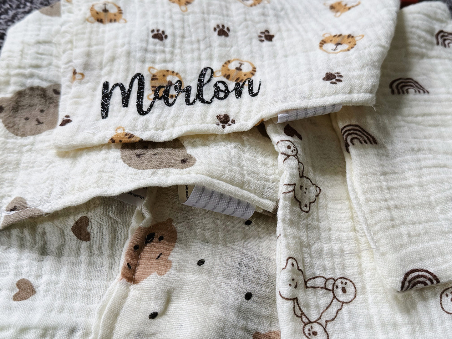 Musselin Dreieckstuch personalisiert