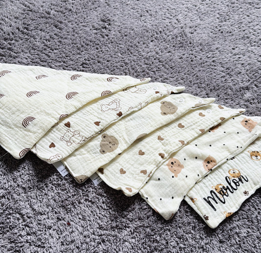 Musselin Dreieckstuch personalisiert